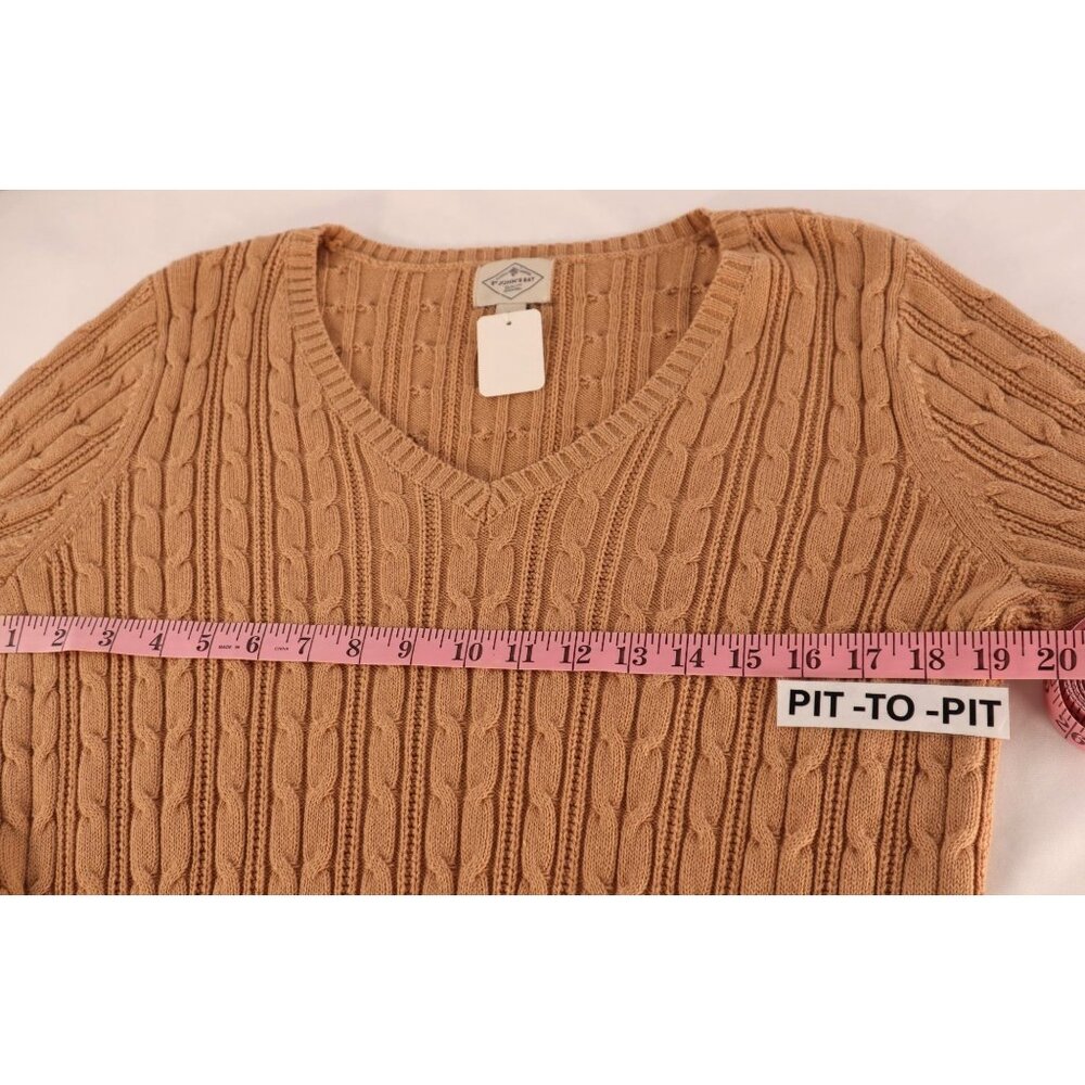 St. Johns Bay Women's V-Neck Cable Knit Sweater Size Large - Picture 7 of 12